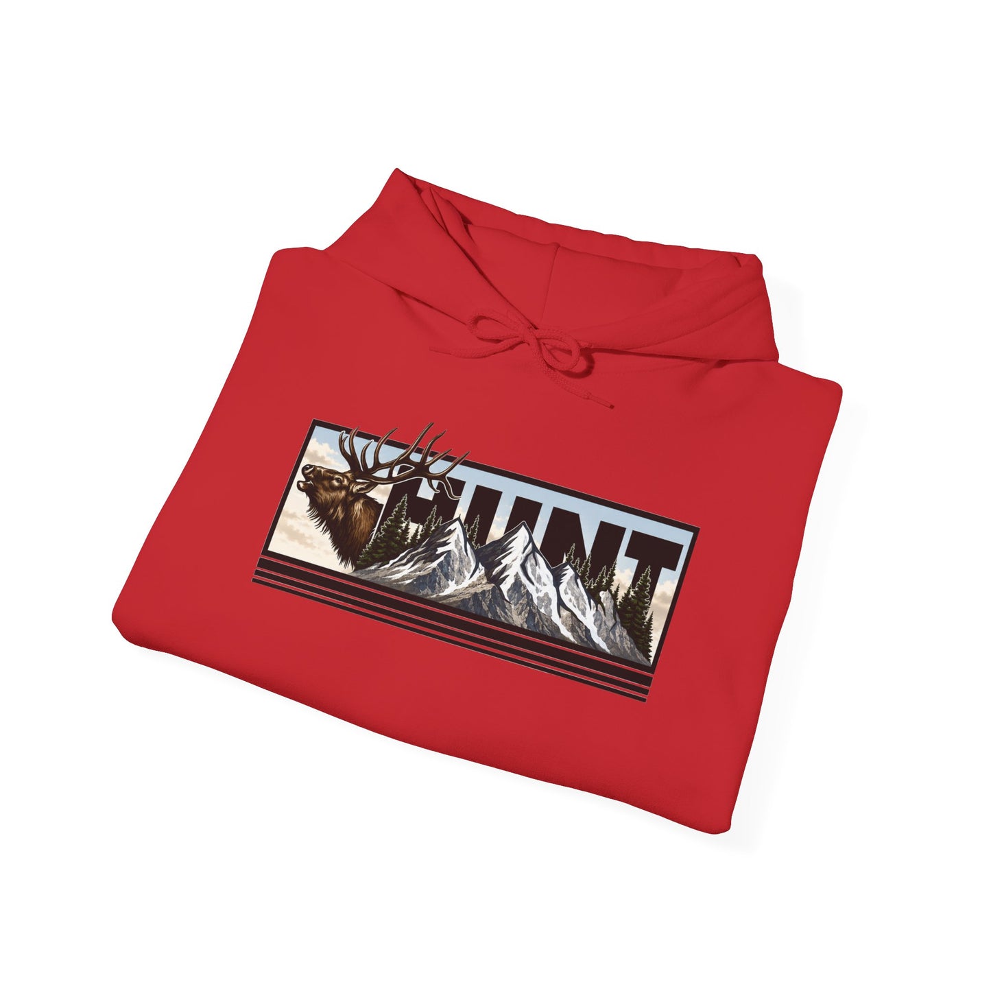 Hunt Elk Mountain Hoodie — Outdoor Hunting Graphic Sweatshirt