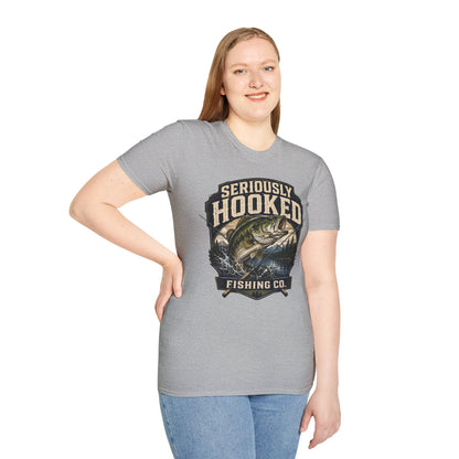 Seriously Hooked Fishing T-Shirt — Bass Angler Graphic Tee
