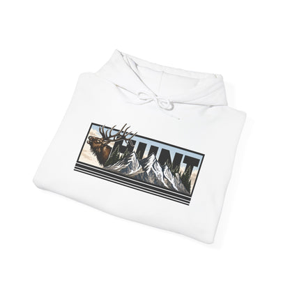 Hunt Elk Mountain Hoodie — Outdoor Hunting Graphic Sweatshirt