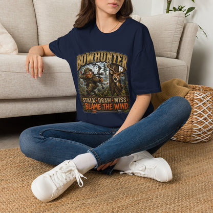 Bowhunter T-Shirt — "Stalk • Draw • Miss • Blame The Wind" Hunting Graphic Tee