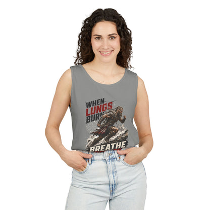 Running Tank Top — “When Lungs Burn, Breathe Deeper” Motivational Fitness Tank