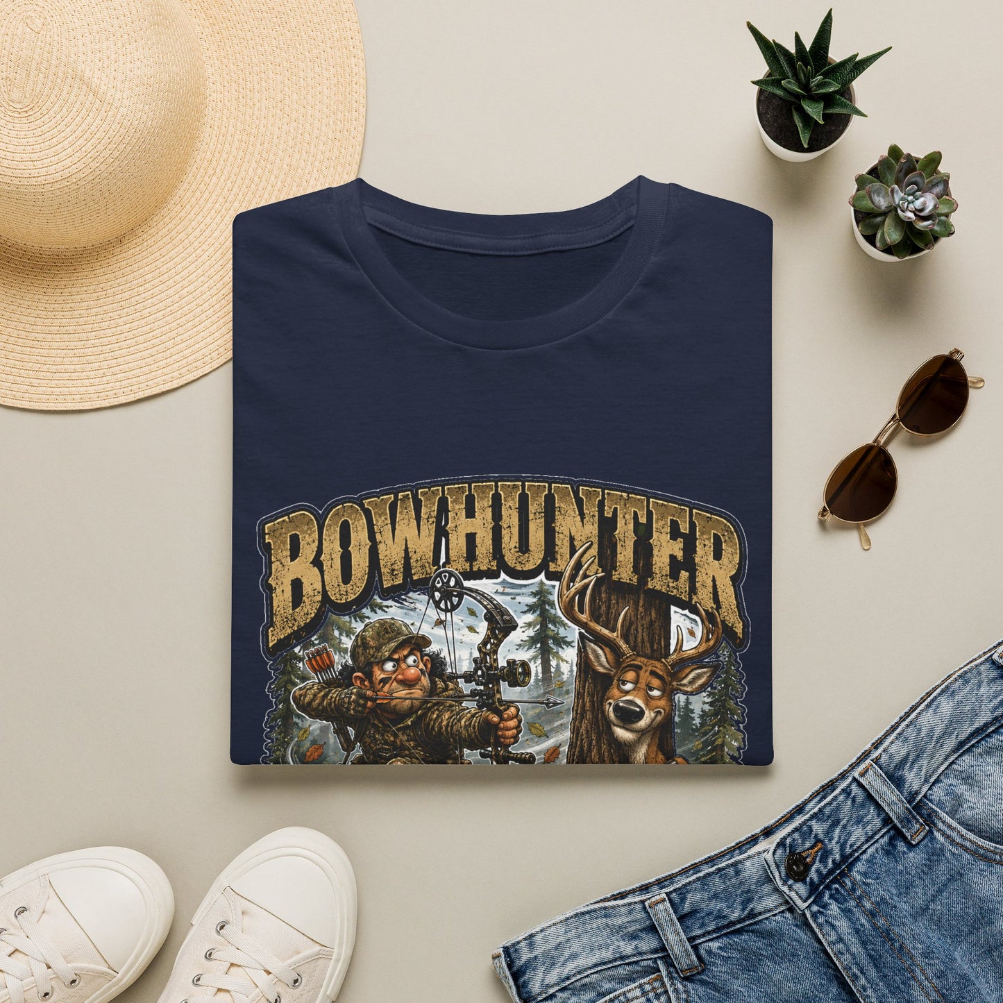 Bowhunter T-Shirt — "Stalk • Draw • Miss • Blame The Wind" Hunting Graphic Tee