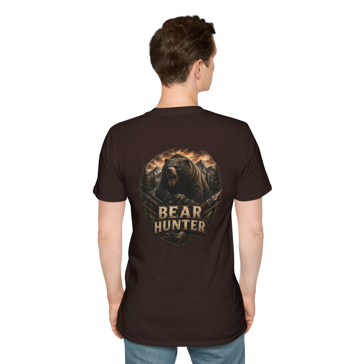Bear hunter T‑Shirt — Retro Distressed Graphic Tee