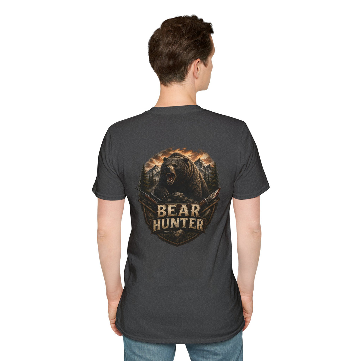 Bear hunter T‑Shirt — Retro Distressed Graphic Tee