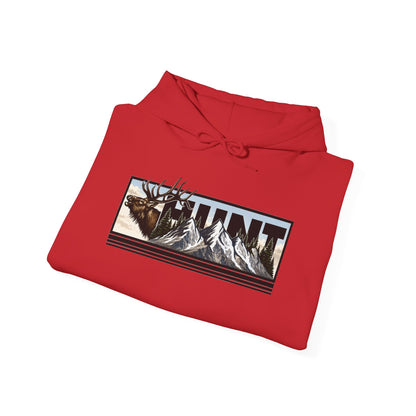 Hunt Elk Mountain Hoodie — Outdoor Hunting Graphic Sweatshirt