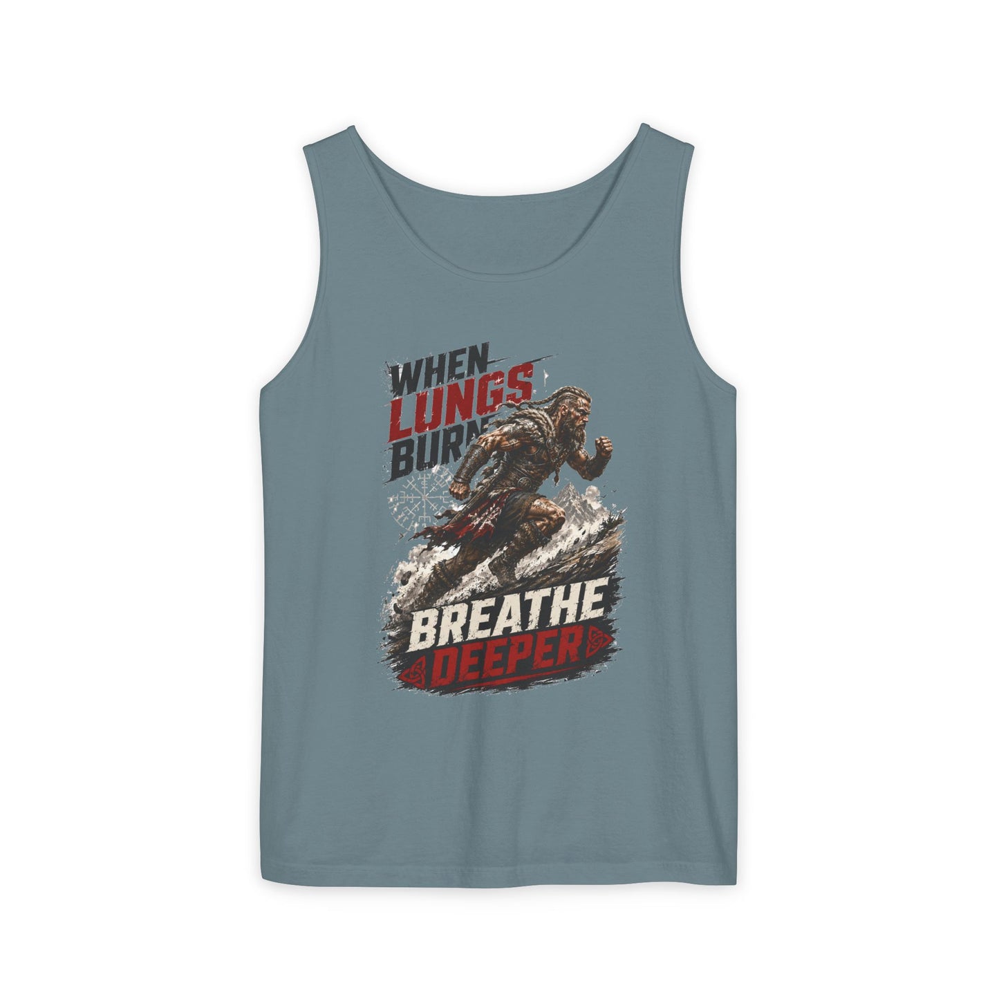 Running Tank Top — “When Lungs Burn, Breathe Deeper” Motivational Fitness Tank