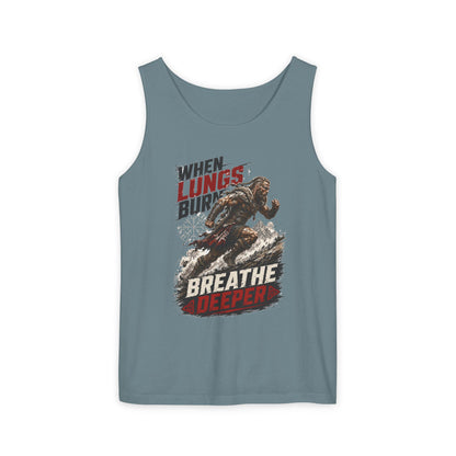 Running Tank Top — “When Lungs Burn, Breathe Deeper” Motivational Fitness Tank