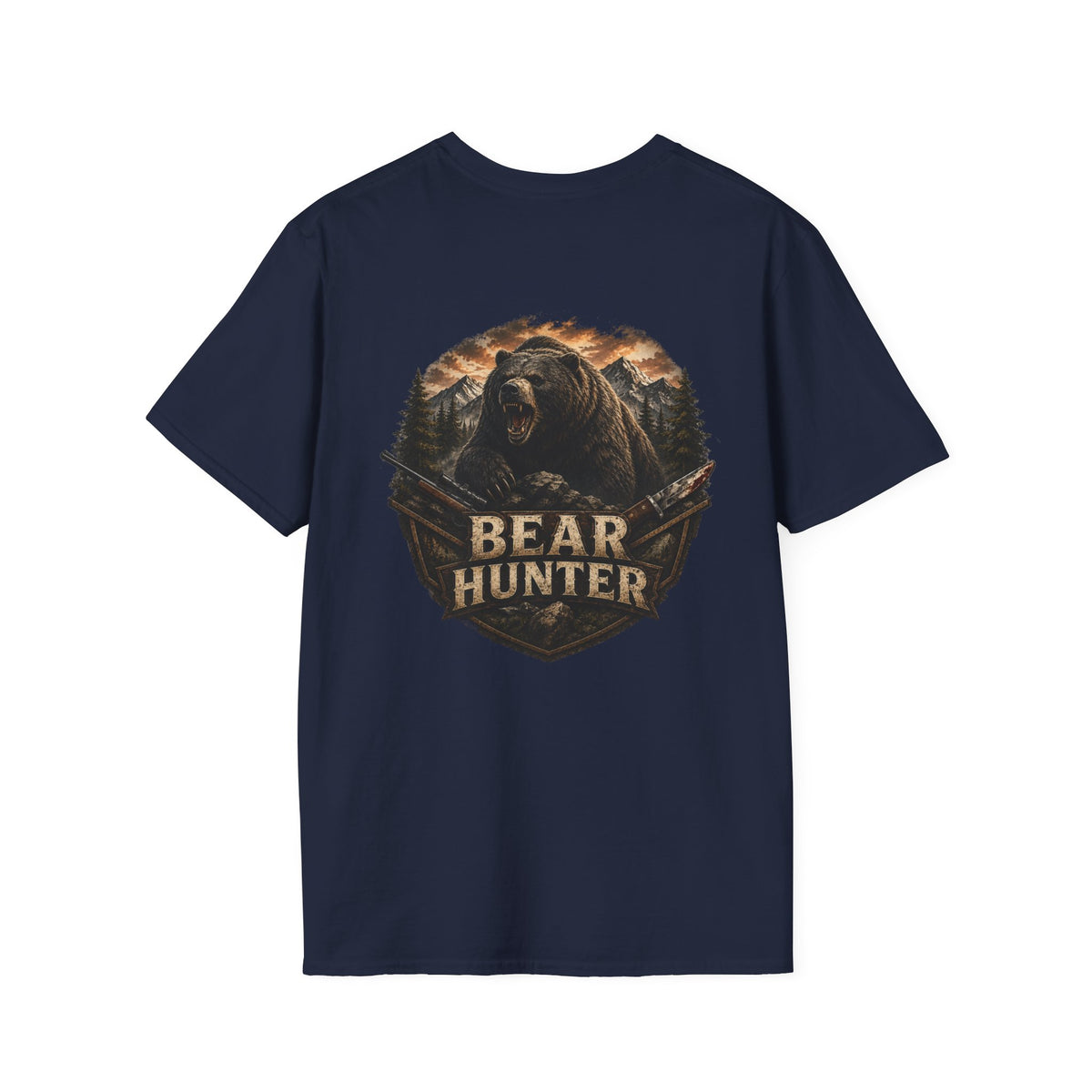 Bear hunter T‑Shirt — Retro Distressed Graphic Tee