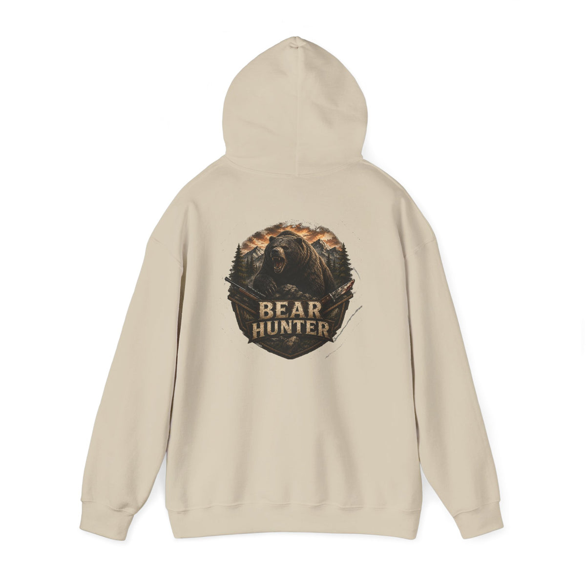 Bear Hunter Hoodie — Rustic Wildlife Hunting Graphic Sweatshirt