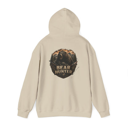 Bear Hunter Hoodie — Rustic Wildlife Hunting Graphic Sweatshirt