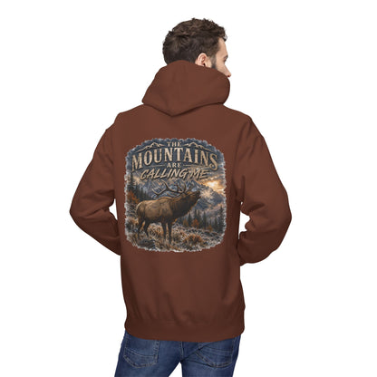 Mountain Calling Hoodie — 'Mountains Are Calling Me' Elk Graphic