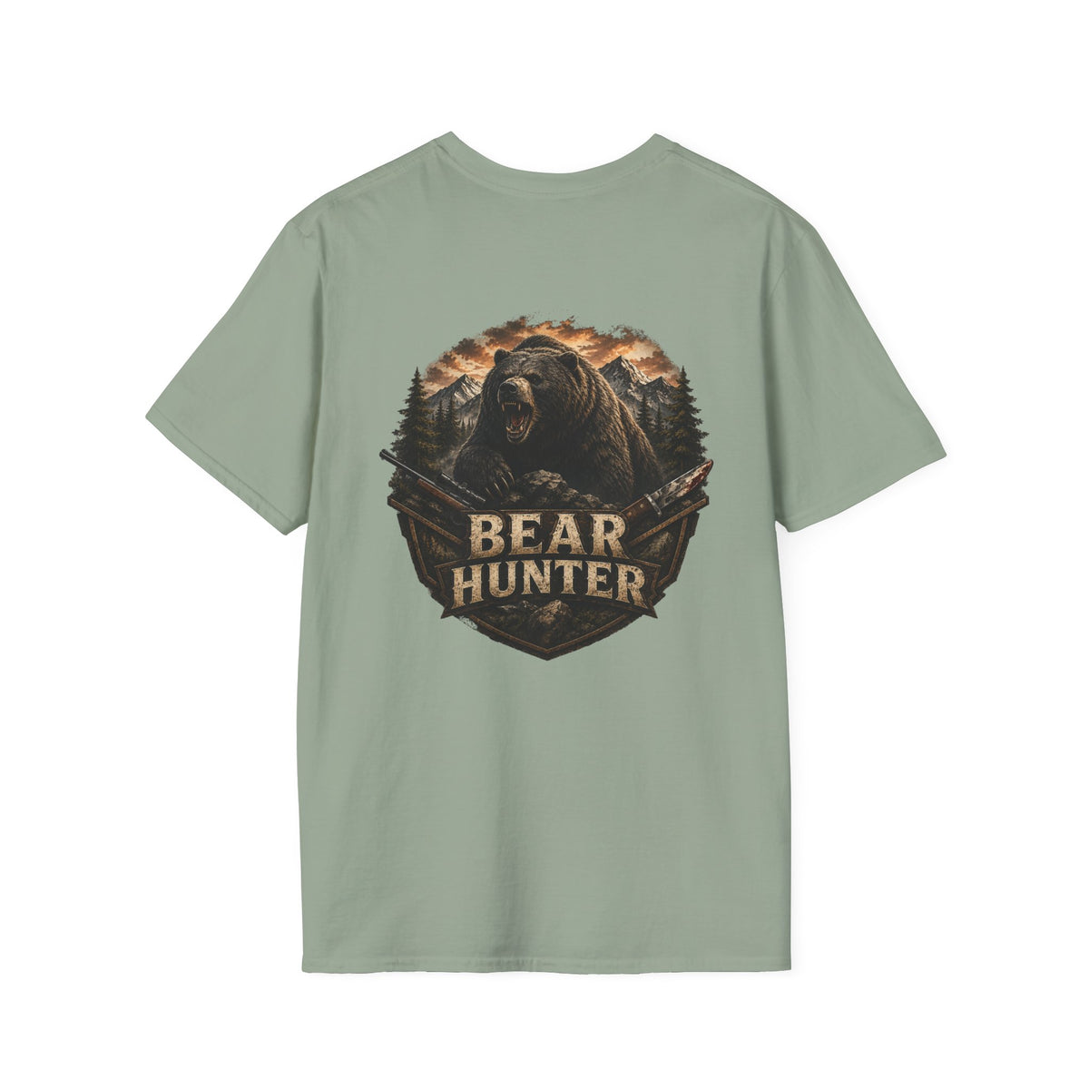 Bear hunter T‑Shirt — Retro Distressed Graphic Tee