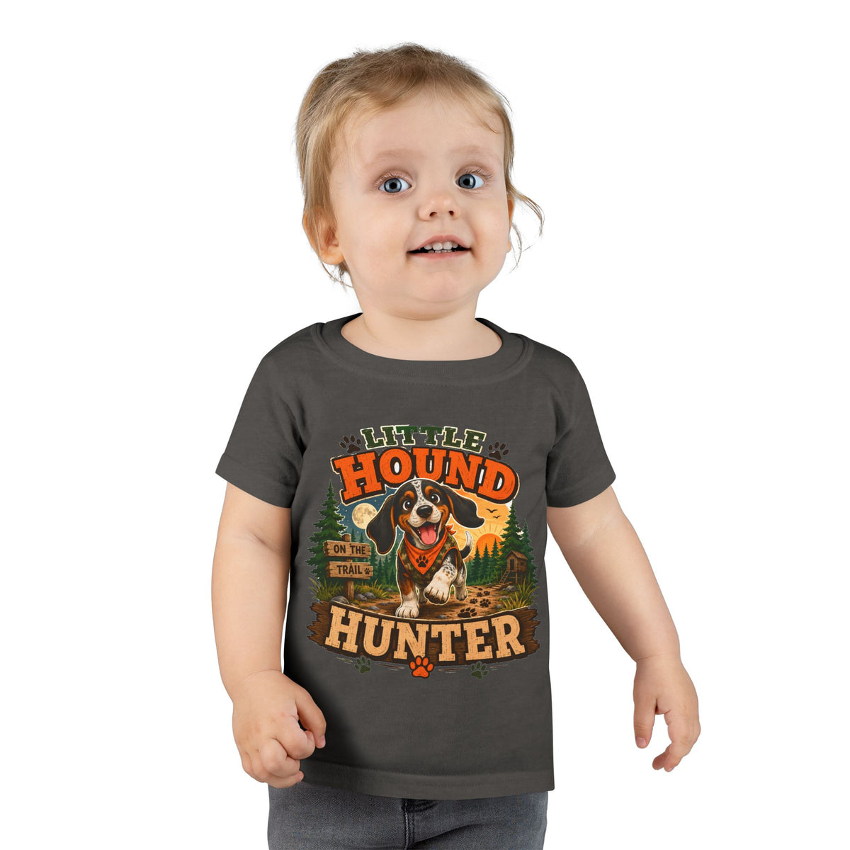 Little Hound Hunter Toddler T-Shirt – Cute Puppy Outdoor Adventure Tee