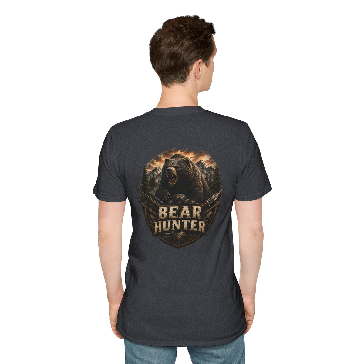Bear hunter T‑Shirt — Retro Distressed Graphic Tee