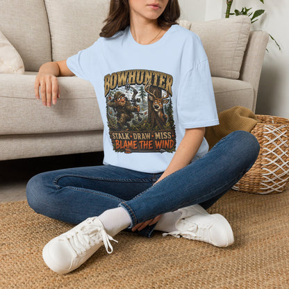 Bowhunter T-Shirt — "Stalk • Draw • Miss • Blame The Wind" Hunting Graphic Tee