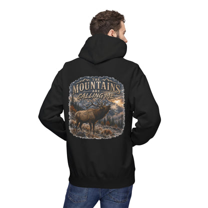 Mountain Calling Hoodie — 'Mountains Are Calling Me' Elk Graphic