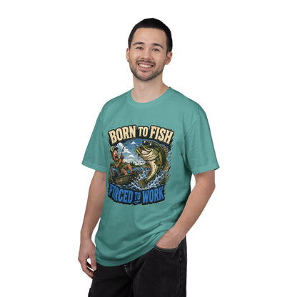 Born to Fish, Forced to Work T-Shirt — Funny Fishing Graphic Tee