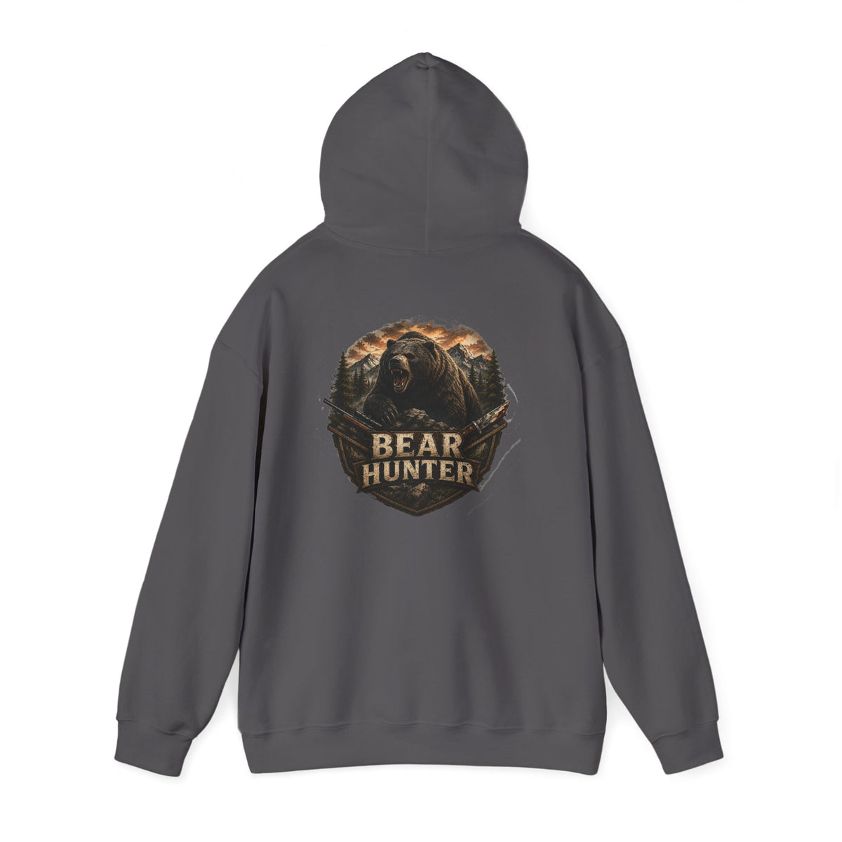 Bear Hunter Hoodie — Rustic Wildlife Hunting Graphic Sweatshirt