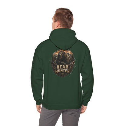 Bear Hunter Hoodie — Rustic Wildlife Hunting Graphic Sweatshirt