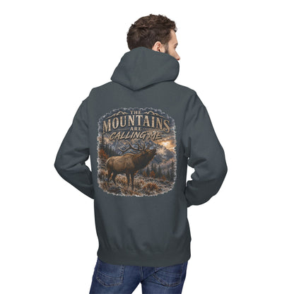 Mountain Calling Hoodie — 'Mountains Are Calling Me' Elk Graphic