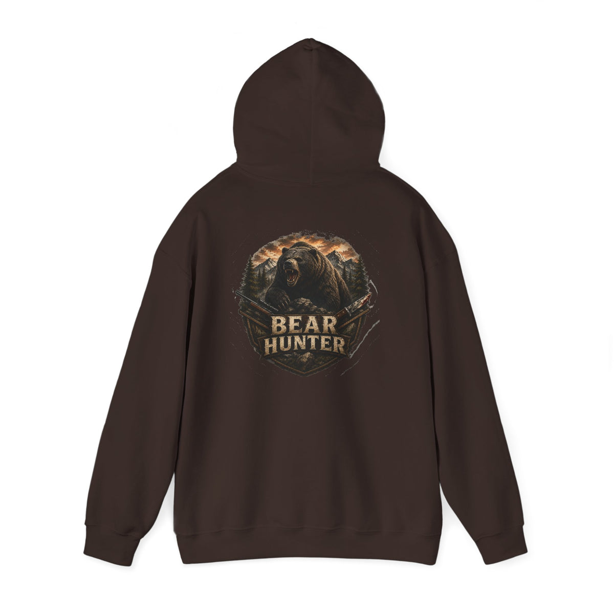 Bear Hunter Hoodie — Rustic Wildlife Hunting Graphic Sweatshirt