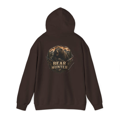 Bear Hunter Hoodie — Rustic Wildlife Hunting Graphic Sweatshirt