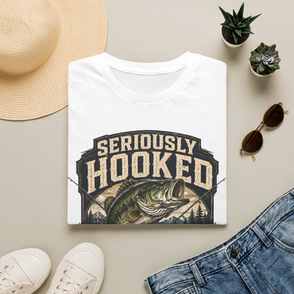 Seriously Hooked Fishing T-Shirt — Bass Angler Graphic Tee
