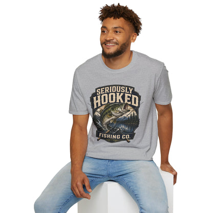 Seriously Hooked Fishing T-Shirt — Bass Angler Graphic Tee