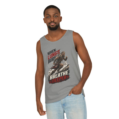 Running Tank Top — “When Lungs Burn, Breathe Deeper” Motivational Fitness Tank