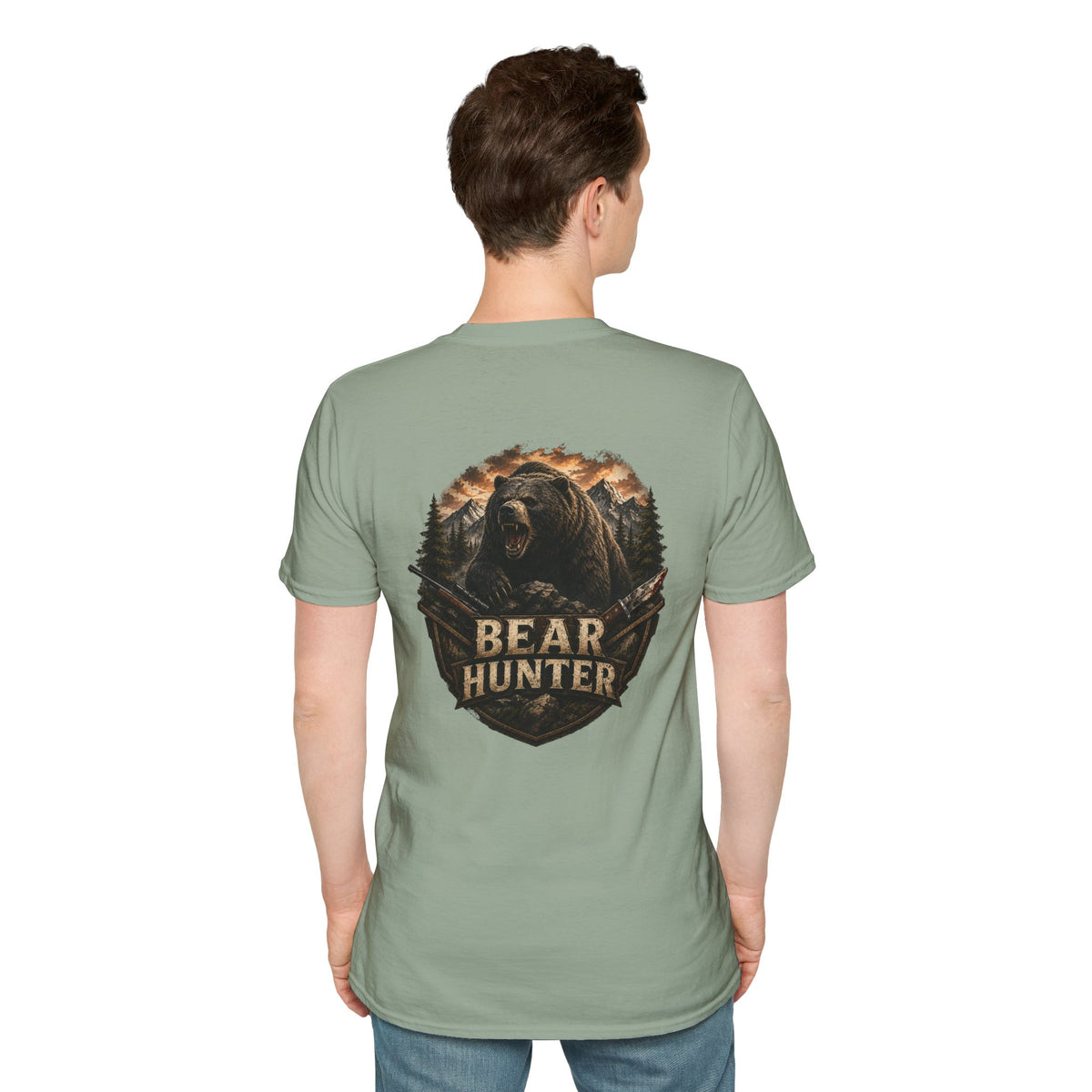 Bear hunter T‑Shirt — Retro Distressed Graphic Tee
