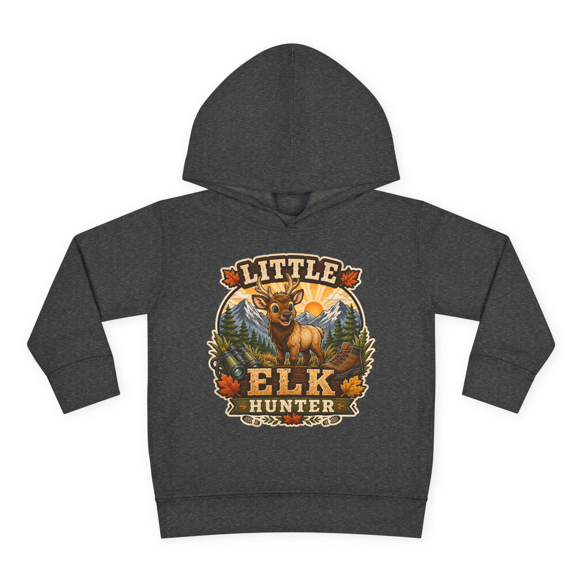 Toddler Hoodie – "Little Elk Hunter" Cute Woodland Animal Pullover for Kids