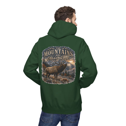 Mountain Calling Hoodie — 'Mountains Are Calling Me' Elk Graphic