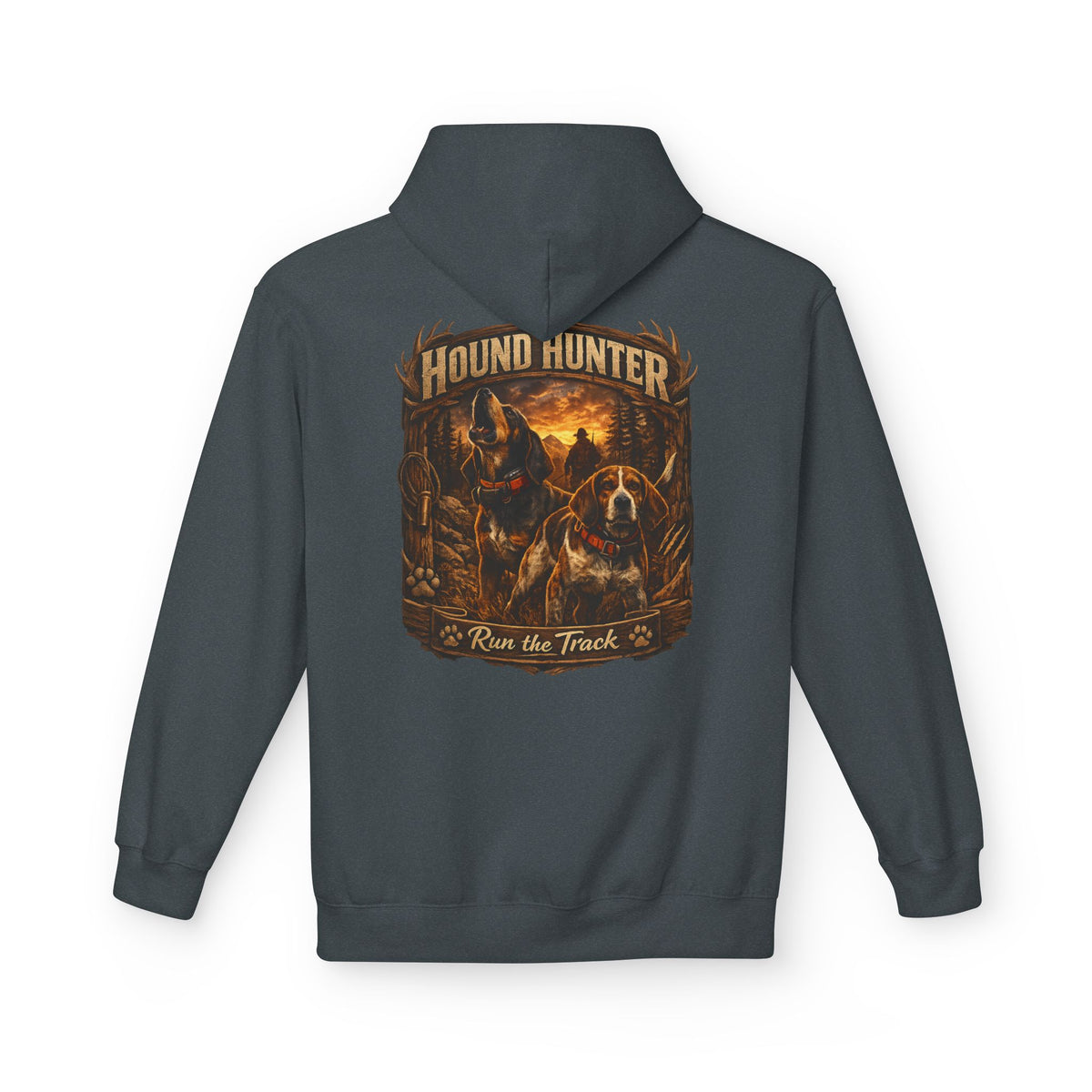 Hound Hunter Hoodie – Rustic Hunting Dog Graphic Sweatshirt