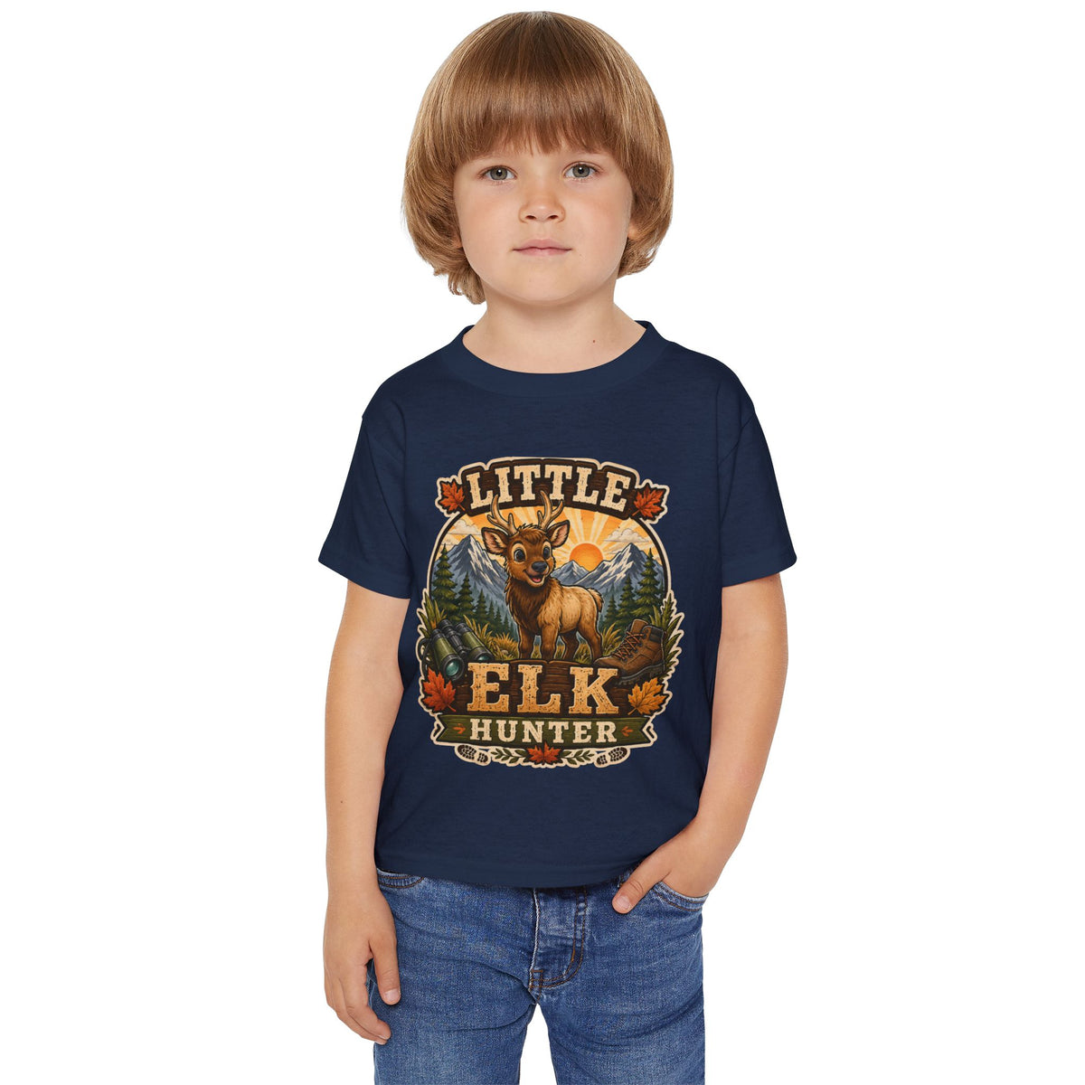 Little Elk Hunter Toddler T-Shirt — Cute Forest Animal Baby Tee