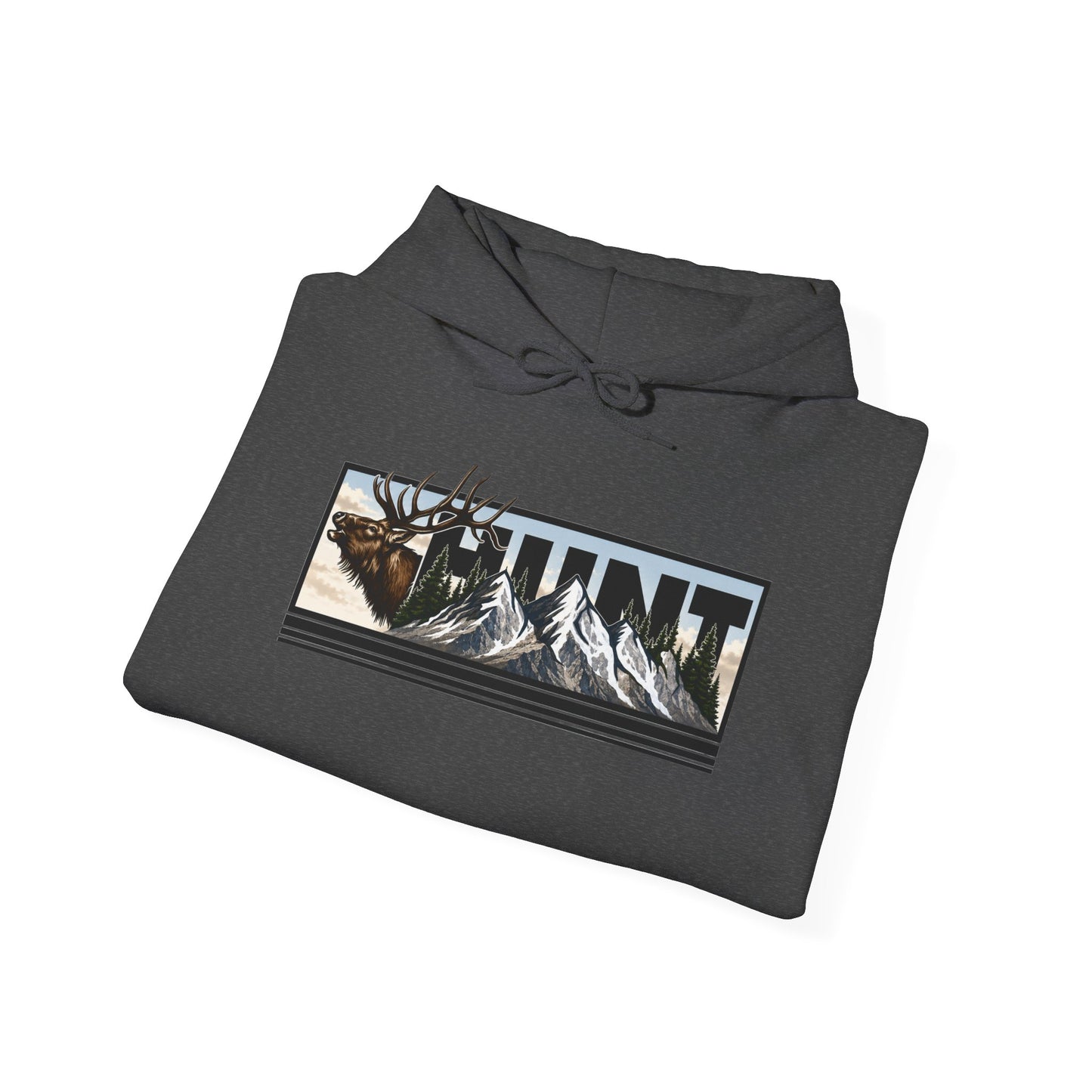 Hunt Elk Mountain Hoodie — Outdoor Hunting Graphic Sweatshirt