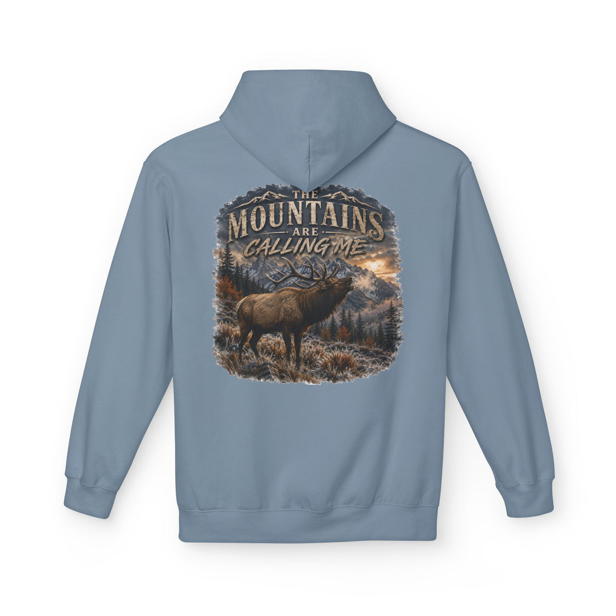 Mountain Calling Hoodie — 'Mountains Are Calling Me' Elk Graphic