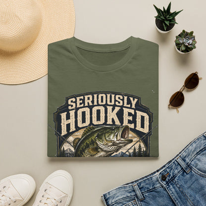 Seriously Hooked Fishing T-Shirt — Bass Angler Graphic Tee