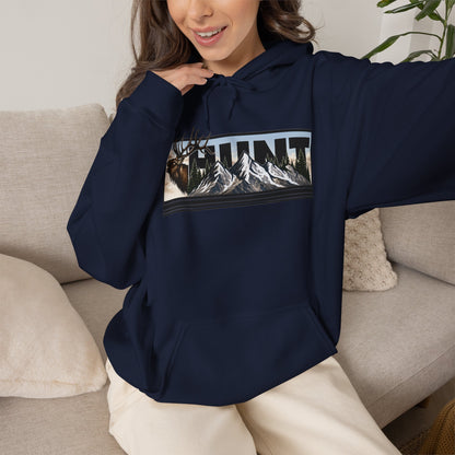 Hunt Elk Mountain Hoodie — Outdoor Hunting Graphic Sweatshirt