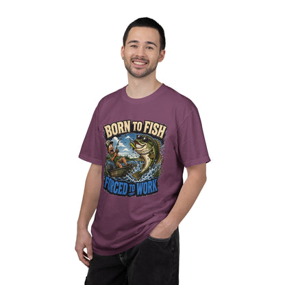 Born to Fish, Forced to Work T-Shirt — Funny Fishing Graphic Tee