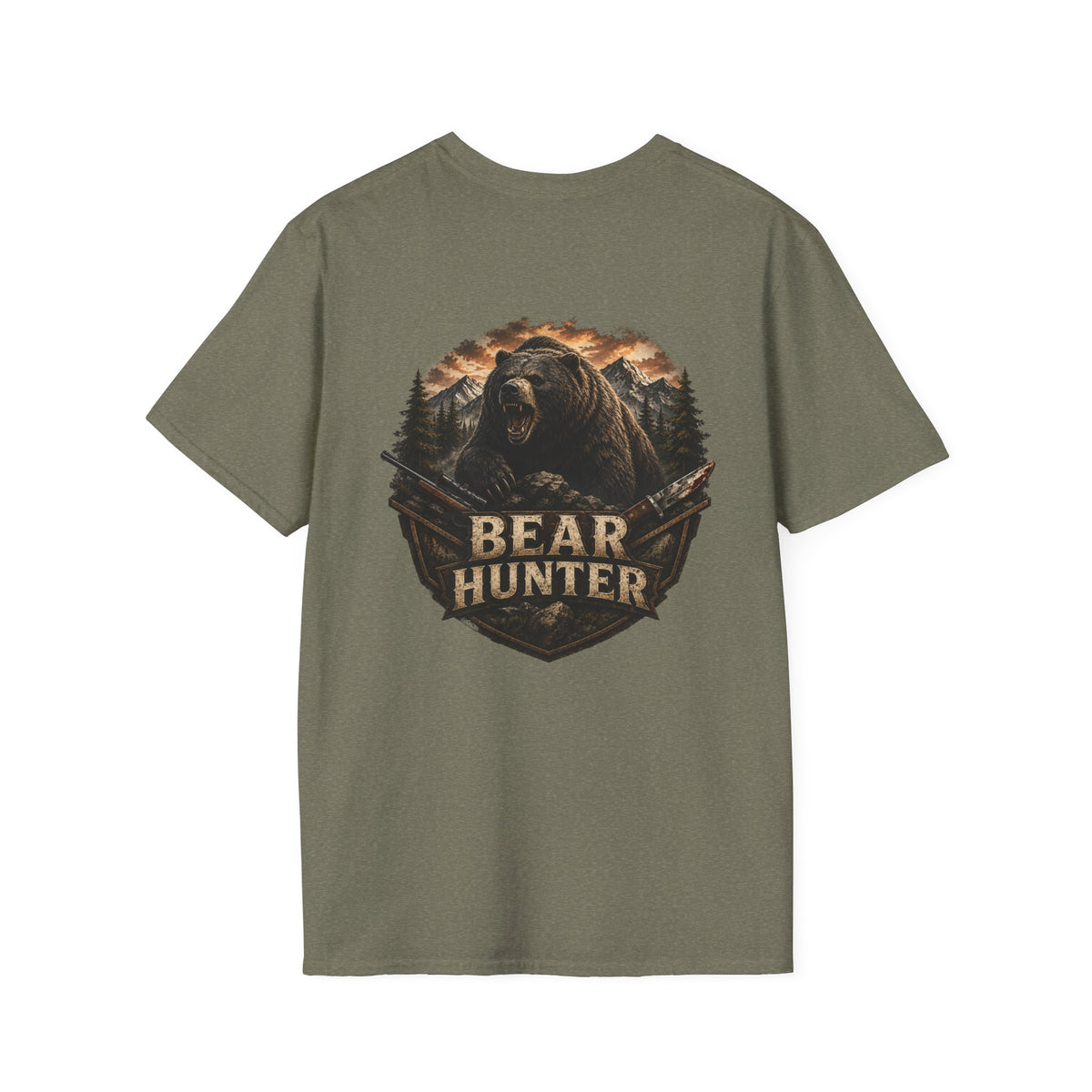 Bear hunter T‑Shirt — Retro Distressed Graphic Tee