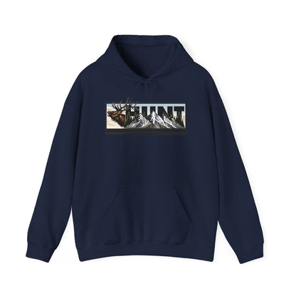 Hunt Elk Mountain Hoodie — Outdoor Hunting Graphic Sweatshirt