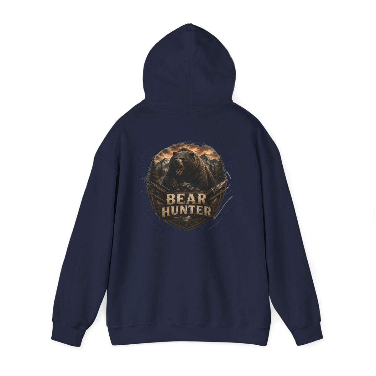 Bear Hunter Hoodie — Rustic Wildlife Hunting Graphic Sweatshirt