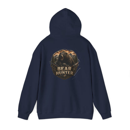 Bear Hunter Hoodie — Rustic Wildlife Hunting Graphic Sweatshirt