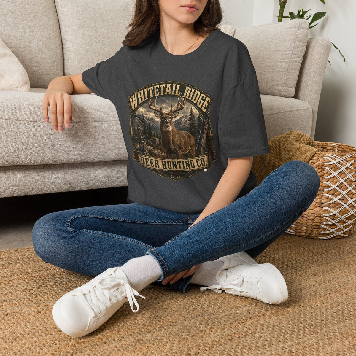 Whitetail Ridge Deer Hunting T-Shirt — Vintage Outdoor Hunting Tee
