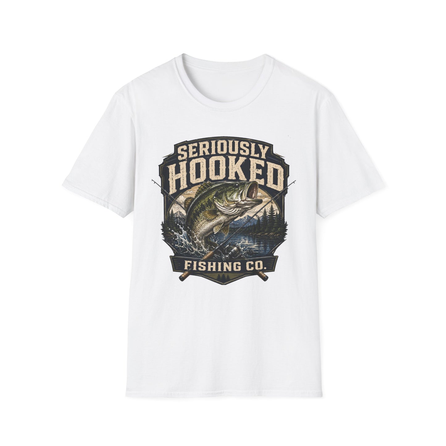 Seriously Hooked Fishing T-Shirt — Bass Angler Graphic Tee