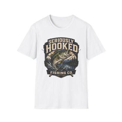 Seriously Hooked Fishing T-Shirt — Bass Angler Graphic Tee