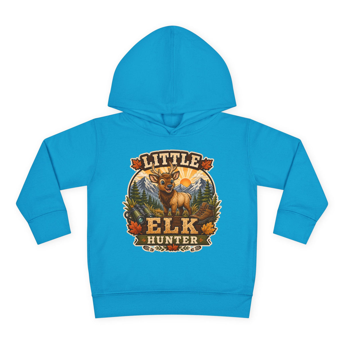 Toddler Hoodie – "Little Elk Hunter" Cute Woodland Animal Pullover for Kids
