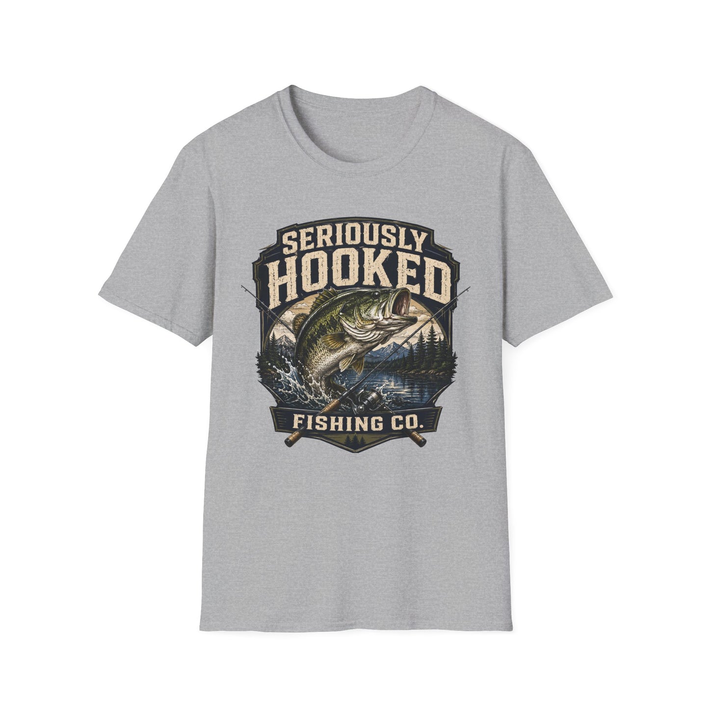 Seriously Hooked Fishing T-Shirt — Bass Angler Graphic Tee