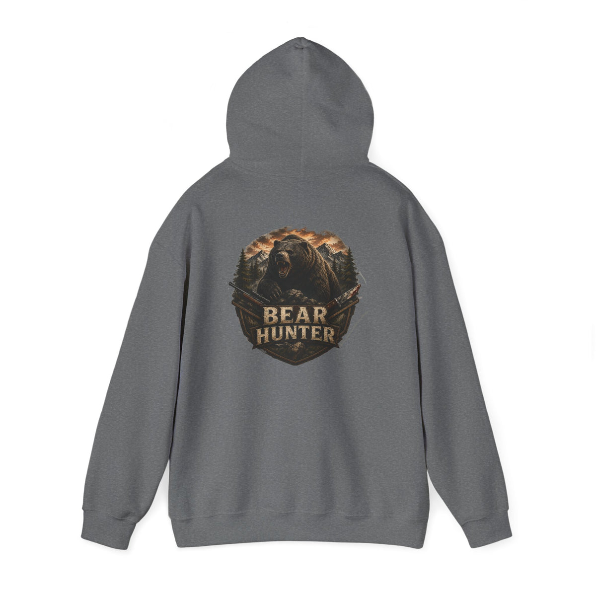 Bear Hunter Hoodie — Rustic Wildlife Hunting Graphic Sweatshirt