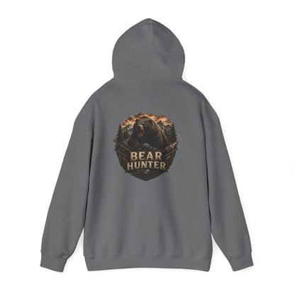 Bear Hunter Hoodie — Rustic Wildlife Hunting Graphic Sweatshirt